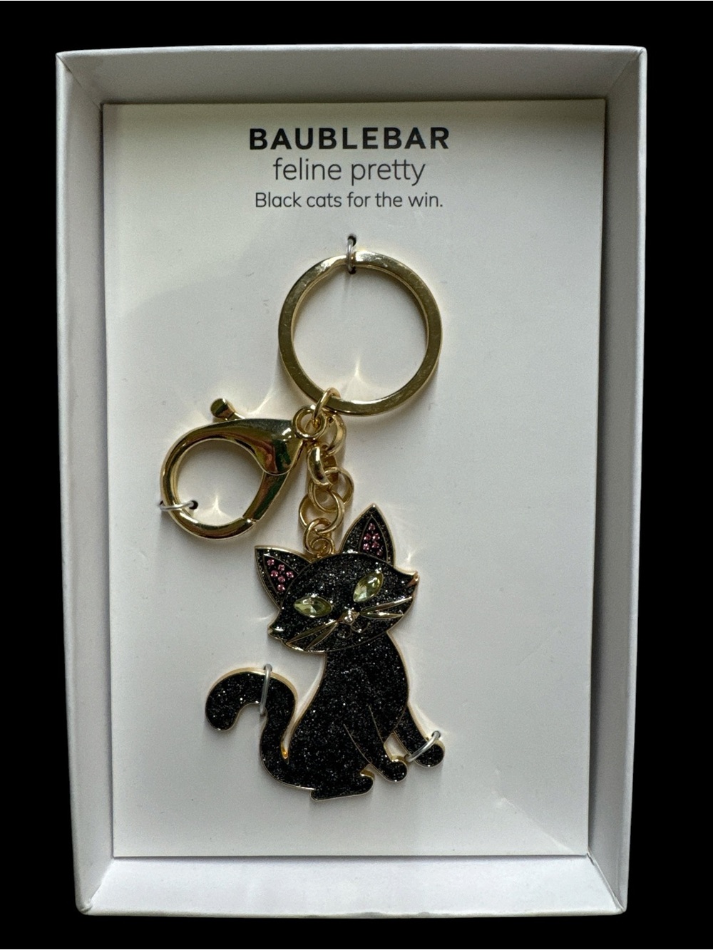 BaubleBar Feline Pretty Black Cat Keychain